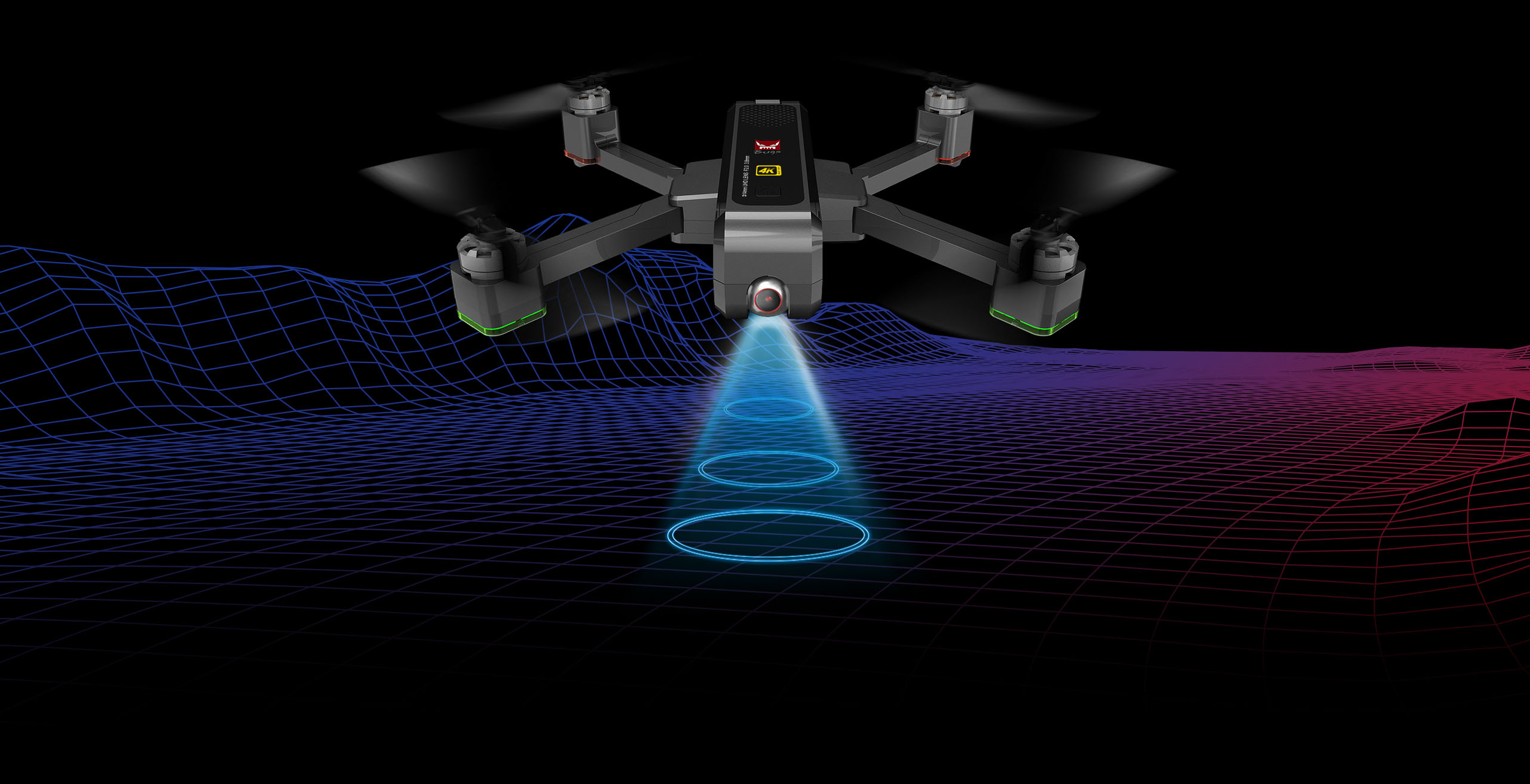 Flycam MJX Bugs 4W 4K Pro Combo 2 Pin và Balo